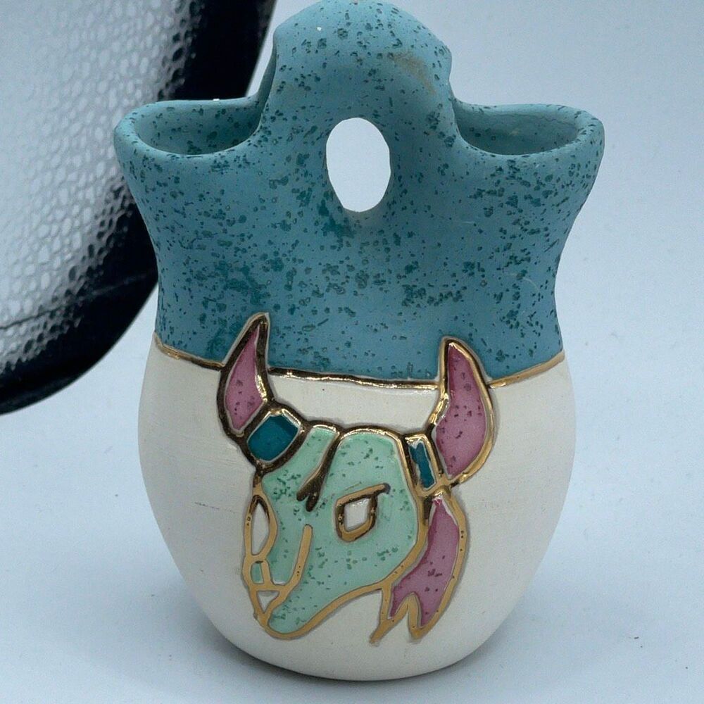 Native American style ceramic wedding vase with a southwest theme.